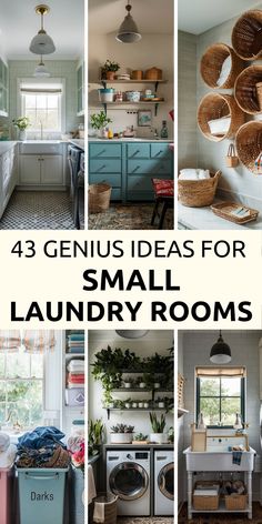 four genius ideas for small laundry rooms that you can use in the kitchen or bathroom