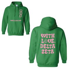 College Cotton Hoodie With Screen Print, Cotton Hoodie With Screen Print For College, Cotton College Hoodie With Screen Print, Green Cotton College Hoodie, Green Casual Pre-shrunk Hoodie, Casual Green Pre-shrunk Hoodie, Green Graphic Print Hoodie For College, Hoodie Boyfriend, Alpha Phi Shirts