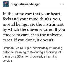 an instagram with the message'in the same way that your heart feels and your mind thinks, you