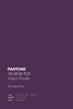 pantone's 1933 - 81 tcx grape royale ph cotton tox catalog