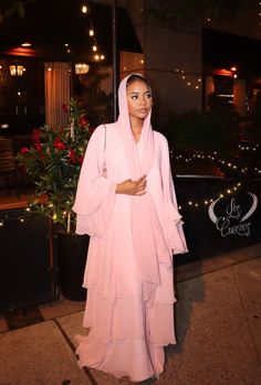 Eid Outfits African Hijab, Eid Inspiration Outfit, Pink Eid Abaya, Hijabi Valentine Outfit, Pink And Black Abaya, Over Garments Muslim, Eid Outfits Abaya, Eid Abaya 2024, Eid 2024 Outfits