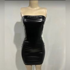 Dress For Women New Black Short Body Con Faux Leather Dress All Sizes New In Package Faux Leather Dress, Leather Dress, Dress Romper, Dress For Women, Black Shorts, New Black, Faux Leather, Rompers, Mini Dress