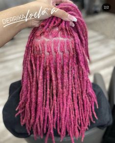 Pastel Locs Black Women, Winter Loc Colors, Dark Pink Locs, Rose Gold Locs, Magenta Locs, Loc Dye Ideas, Dyed Dreadlocks, Pink Dreadlocks, Colorful Locs