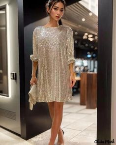 OliviaMark - Elegant Sparkling Sequin Party Dress - Womens Sophisticated Cocktail Dress adorned with Exquisite Shimmering Embellishments Elegante Y Chic, Backless Evening Dress, 파티 드레스, Sequin Party Dress, Maxi Robes, Festival Dress, Dress Mini, Evening Party Dress, Daily Dress