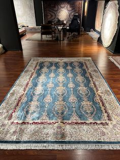 Qum Silk Carpet, 7x10 Silk Rug, Luxury Silk Rug,Large Persian Rug, 7x10 Area Silk Rug, Living Room Silk Rug, High Quality Silk Rug Material: %100 Silk The machine is called 150 combs and is first class in carpet. Tassels and edges are completely handcrafted. Size: 6.56 X 9.84 Feet (200cm X 300 cm) Vintage Rugs / Oushak Rugs / Turkish Rugs / Kilim Rug / Area Rug / Bohemian Rug / Runner Rug / Anatolian Rug / Antique Rug / Blue rug / Neutral rug / Pastel color rug / Persian Rug We ship all our orde Silk Carpet Persian, Large Persian Rug, Silk Carpet, Bohemian Area Rugs, Gold Silk, Luxury Silk, Silk Rug, Rug Living Room, Neutral Rugs