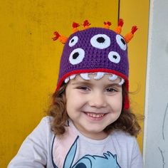 Globi - Hat Hat Free Crochet Pattern, Monster Hat, Funny Monsters, Purple Rain, Stitch Markers, Winter Season, Crochet Hooks, Free Crochet Pattern, Little One