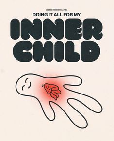 an advertisement for inner child with a goldfish in it's hand and the words, doing it all for my