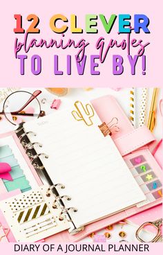 a planner with the title 12 clever planning tips to live by