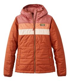 Our Mountain Classic hooded jacket has it all: iconic style, lightweight warmth and weather protection, all at a great price. Slightly Fitted. Best with midweight layer. Falls at hip. Center back length: Petite 25", Regular 26", Plus 27". Shell and lining: 100% polyester. Insulation: 55% recycled polyester, 45% polyester. Machine wash and dry. Water Resistant: Yes Wind Resistant: Yes Insulation: Yes, 80-gram ColdShield™ lightweight thermal synthetic insulation Pockets: Two hand pockets with snap Ll Bean Jacket, Iconic Style, Ll Bean, L L Bean, Pacific Northwest, Outerwear Women, Iceland, New Outfits, Down Jacket