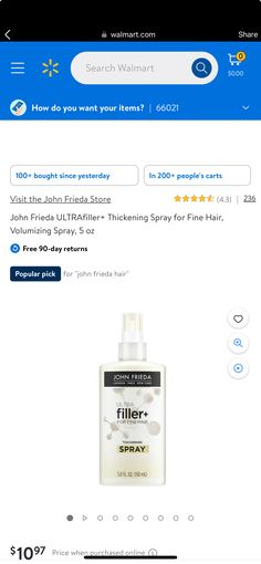 Hair Thickening Spray, Volumizing Spray, John Frieda, Hair Thickening, New Paris, Fine Hair, Online Purchase, Spray, Hair