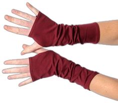 Red Arm Warmers, Red Fingerless Gloves, Crimson Red, Wrist Warmers, Fingerless Gloves, Arm Warmers, Dark Red, Gloves, France