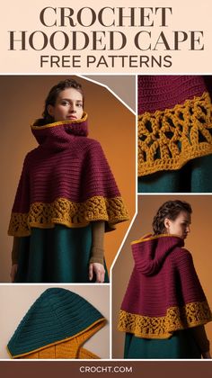 crochet hooded cape free patterns