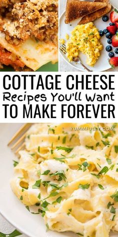 collage of cottage cheese recipes you'll want to make for dinner with text overlay