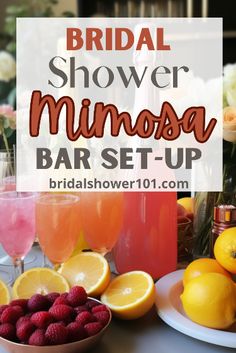 the bridal shower minnesota bar set - up with lemons and raspberries