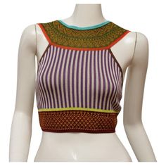 Check out this item from 1stdibs! Jean Paul Gaultier Maille Colorful Print Blocked Sleeveless Crop Top : https://www.1stdibs.com/id-v_23024762 Mesh Tops, Cropped Tops, Sleeveless Crop Top, Paul Gaultier, Jean Paul, Jean Paul Gaultier, Vintage Jeans, Colorful Prints, Neiman Marcus