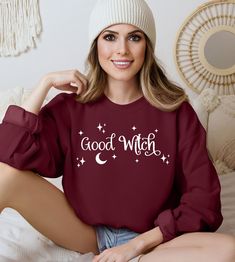 Good Witch Sweatshirt, Halloween Sweatshirt, Fall Sweatshirt, Womens Halloween Sweatshirt, Cute & Funny Halloween Sweater, Witch Halloween Witchy Sweater, Witch Lovers, Witch Sweatshirt, Witch Design, Good Witch, Autumn Wardrobe, Love Halloween, Fall Days