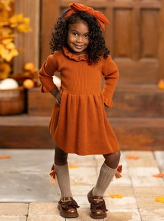 Making Fall Memories Knit Sweater Dress – Mia Belle Girls Brown Sweater Dress, Brown Knit Sweater, Matching Costumes, Fall Days, Knit Sweater Dress, Girl Mom, Fashion Fits, Cozy Fall, Casual Fall