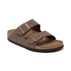 The classic Birkenstock silhouette is back and better than ever on the Birkenstock Women's Arizona Birkibuc Casual Sandals. Featuring a two strap design with buckles and a smooth, Birkibuc upper material, these sandals offer comfort that lasts..Athletic casual sandals.Durable synthetic upper material with a unbuckle leather-like texture and soft backing.Suede footbed lining.Cork-latex footbed is anatomically shaped.EVA foam sole.Adjustable metal pin buckles at each strap.European Sizing.Synthetic Upper, EVA Sole.Wipe Clean.Imported Classic Sandals With Buckle Closure And Round Toe, Classic Footbed Sandals With Tang Buckle And Round Toe, Classic Footbed Sandals With Buckle Closure, Classic Footbed Sandals With Double Strap And Adjustable Fit, Classic Double Strap Slides With Cushioned Footbed, Classic Double Strap Footbed Sandals With Buckle, Classic Double Strap Leather Footbed Sandals, Classic Double Strap Sandals With Cushioned Footbed, Classic Open Toe Footbed Sandals With Adjustable Strap