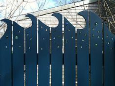 an image of a blue fence that is outside