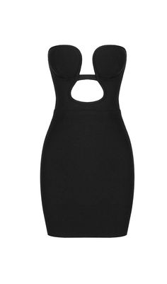 BANDEAU BANDAGE MINI DRESS IN BLACK Figure Flattering Dresses, All The Right Places, Garden Party Dress, Flattering Dress, Bandeau Dress, Plus Size Shopping, Hug You, Bandeau Top, Download Books