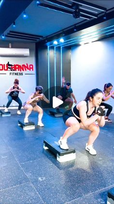 a group of people are doing exercises on their skateboards in front of the camera