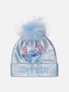 Disney’s Stitch Pompom Beanie Stitch Beanie Disney, Primark Disney Stitch, Stitch Hat, Stitch Stuff, Pompom Beanie, Fan Fashion, Disney S, Pom Beanie, Disney Outfits