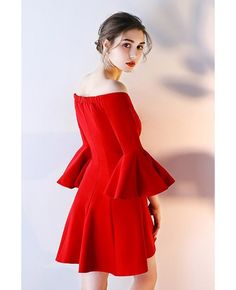 Shop Gorgeous Off Shoulder Red Homecoming Dress with Sleeves online. All instock with free shipping. Pro since 2009. Fitted Red Dress For Banquet, Red Fitted Dress For Banquet, Red Mini Dress For Formal Winter Events, Red Mini Dress For Formal Winter Occasions, Red Mini Dress For Winter Formal, Red A-line Mini Dress For Banquet, Red Mini Dress For Banquet, Elegant Red Mini Dress For Banquets, Elegant Red Mini Dress For Banquet