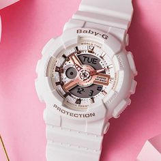 Casio G-SHOCK BABY-G Couple Waterproof Sports Black/White Digital GA-110-1BDR&BA-110RG-7A Baby G Shock Watches, Baby G Shock, G Shock Watches, Baby G, Casio G Shock, G Shock, Free Size, Beauty Hacks, Black White