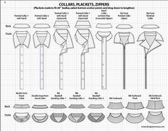 the different types of collars and jackets are shown in this paper diagram, which shows how