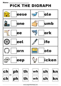 a worksheet with words and pictures for kids