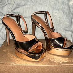 Asos Design Notice Platform Heel Sandals Rose Gold Size Us 6 (Fits Like Us 7) -Brand New Never Worn, Only Tried On In House Sold Out Online Shoes By Asos Design Pin-Buckle Fastening Peep Toe Platform Sole Stiletto Heel Heel Height 5” Gold High Heel Platform Sandals, Brown Open Toe Platform Heels, Luxury Gold Platform Heels, Gold Open Heel Platform Heels, Chunky Heel Platform Sandals, Gold High Heel Mules With 4-inch Heel, Platform Shoes Heels, Heeled Chelsea Boots, Wooden Sandals