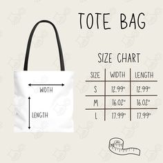 Tote Bag Size Chart, Bag Size Chart, Bag Size Guide, Tote Bag Mockup, Tote Bag Size, Neutral Background, Bag Mockup, Size Guide, Mockup