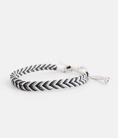 BKE Rope Braided Bracelet - Black/Grey , Men's Greywhiteblack Slider bracelet Measures up to 4 in diameter. Apparel & Accessories Casual White Jewelry With Adjustable Band, Casual Silver Leather Bracelet, Casual Silver Bracelet With Adjustable Band, Casual Adjustable Gray Jewelry, Casual Adjustable Bracelet With Black Band, Adjustable Friendship Bracelets For Everyday, Casual Adjustable Black Band Bracelet, Casual Gray Bracelets For Everyday, Casual Gray Bracelet