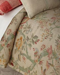 the comforter is made up with floral designs