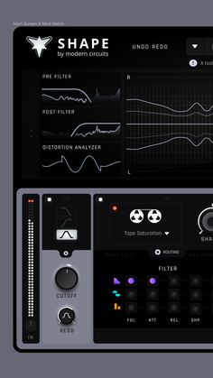 an app for recording music with sound waves and equalizer knobs on the screen