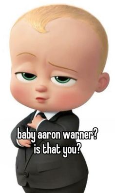 a baby in a suit with the caption, what is that name?