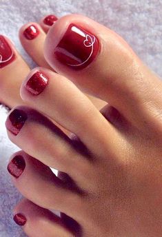 Gel Toe Nails Summer Toenails, Toe Nail Art Designs Toenails, Summer Toe Nail Colors Pedicures 2024, Red Toes Pedicure, Red Toe Nail Designs, Pedicure Ideas Summer 2024, Red Pedicure Ideas, Gel Toe Nails Ideas