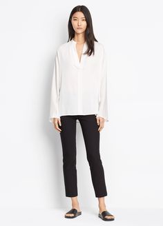 Fall Workwear Elastane Blouse, Fall Workwear Blouse, Fall Workwear Blouse In Elastane, Chic Elastane Blouse For Work, Elegant Formal Pull-on Pants, Elegant Minimal Stretch Mid-rise Bottoms, Chic Elastane Workwear Blouse, Elegant Workwear Tops With Straight Hem, Ponte Pant