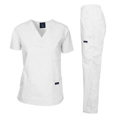 Dagacci Medical Uniform Scrub Unisex Set, Woman and Man Classic Fit V-Neck Top, Three Side Cargo Pockets Pants. Dagacci Uniform is committed in delivering quality medical uniforms to you. We value our customers and continue to strive to meet the your needs. ;We take pride in our quality and our service and we continue to provide total customer satisfaction. Size: XS.  Color: White.  Age Group: adult. White Scrubs, Scrubs Medical, Hospitality Uniform, Scrubs Uniform, Mens Scrubs, Pockets Pants, Safety Clothing, Medical Uniforms, Nurse Uniform