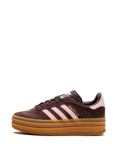 Find ADIDAS Gazelle Bold Icey Pink/auburn Sneakers on Editorialist. brown/pink suede logo stamp at side signature 3-Stripes logo contrasting heel counter round toe front lace-up fastening logo-print tongue branded insole gum-rubber sole These styles are supplied by a premium and authenticated sneaker marketplace. Stocking only the most sought-after footwear, they source and curate some of the most hard to find sneakers from around the world. Brown And Pink Adidas, Adidas Gazelle Pink, Pink Gazelles, Adidas Gazelle Bold, Gazelle Bold, Brown And Pink, Pink Sneakers, Pink Adidas, Pink Suede