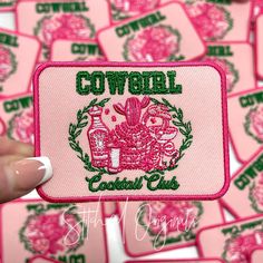 Perfect for Trucker Caps, Backpacks and any other project! Hight Quality * Embroidered Cowgirl Cocktail Club Patch Size: 3 3/8" Wide x 2 1/2" Height Listing is for 1 patch Heat press works best If applied to a washable item: Wash in cold, air dry and do not use fabric softener We highly recommend adding a few stitches to secure the patches Cowgirl Cocktail, Dream Bars, Diy Patch, Yee Yee, Cocktail Club, Diy Patches, Gaming Room, Room Setup, Cold Air