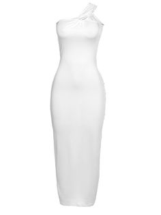 Material: 90-95% Polyester & Spandex. soft and stretchy. Features: Sleeveless. one-shoulder. backless. solid color. ruched. bodycon maxi dress.Style: Party Solid One-shoulder Stretch Midi Dress, Stretch One Shoulder Bodycon Dress, Solid One Shoulder Bodycon Midi Dress, Summer Stretch Backless One-shoulder Dress, Solid One-shoulder Bodycon Midi Dress, White Stretch One-shoulder Maxi Dress, Solid Backless Bodycon Midi Dress, Solid Color Backless Bodycon Midi Dress, Solid Color Bodycon Backless Midi Dress