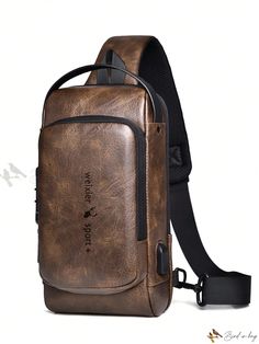 Bird in Bag - Timeless Travel Companion Backpack Bag With USB Port Casual Brown Portable Backpack, Casual Brown Backpack, Anti-theft Crossbody Backpack, Anti-theft Crossbody Backpack For Daily Use, Casual Anti-theft Bags For On-the-go, Brown Anti-theft Travel Shoulder Bag, Daily Use Anti-theft Crossbody Backpack, Brown Chest Bag With Large Capacity, Anti-theft Backpack Shoulder Bag For On-the-go