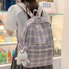 kylethomasw New Plaid Woman Backpack Light Weight Waterproof Student Backpacks Schoolbag For Teenage Girl Boys Casual Bagpack Nylon Rucksack Purple Large Capacity Backpack For School, Large Capacity Purple Backpack For School, Casual Purple Bag, Casual Purple Student Backpack, Casual Purple Backpack For Study, Casual Purple Backpack For Students, Purple Shoulder Backpack For School, Purple Back To School Backpack For Study, Back To School Purple Backpack For Study