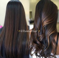 chocolate brown with caramel highlights More Cinnamon Hair, Dark Hair With Highlights, Long Brown Hair, Normal Hair, Hair Painting