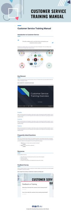 an image of a website page with the words customer service training manual written below it