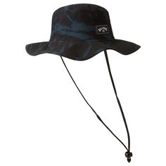 Billabong Big John Print Bucket Hats - 88 Gear Military Style Wide Brim Bucket Hat For Outdoor, Black Bucket Hat With Curved Brim For Fishing, Military Style Camouflage Bucket Hat, Adjustable Khaki Military Bucket Hat, Military Camouflage Bucket Hat, Safari Hat, Blue Camo, Logo Label, Woven Label