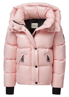 This down puffer jacket is crafted from a densely woven nylon. It is lightweight, yet protective from wind and water, and filled with fine white duck down to achieve warmth and an ultra soft feel. It features a stand collar, a detachable hood, fleece wrist cuffs with thumbholes, center front zip and snap placket closure, and lower zip pockets. Down Puffer Jacket, Down Puffer Coat, Skiing Outfit, White Duck, Sherpa Jacket, White Ducks, Wrist Cuffs, A Stand, Feel It