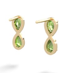 These infinity earrings feature pear-cut peridots and s. Set in timeless 14K Yellow Gold, it can become a keepsake to be handed down from generation to generation. "To see a world in a grain of sand and heaven in a wild flower, hold infinity in the palm of your hand and eternity in an hour." -William Blake. Infinity Earrings, Peridot Jewelry, William Blake, Grain Of Sand, Emerald Jewelry, Wild Flower, The Palm, Pear Cut, Pear