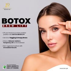 Say Goodbye to Sagging Brows! Discover the Magic of Botox Brow Lift. Unveil Eyes that Sparkle with Youth and Radiance. ✨👀 #YouthfulEyes #BotoxMagic" Frame Your Beauty with Confidence! Botox Brow Lift Lifts More Than Brows. Elevate Your Expression and Unleash Radiance. 💆‍♀️💖 #ConfidentExpression #BotoxBeauty" Contact us for more information! ☎ 03034445272 | 04237192206 ✉ info@larc.pk 🌐 www.larc.pk Vitamin B12 Injections, Botox Brow Lift, B12 Injections, Beauty Salon Posters, Tøp Aesthetic, Right Decision, Brow Lift